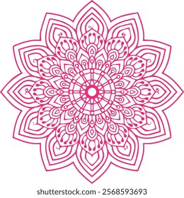 Beautiful flower art and mandala vector design