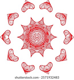 Beautiful flower art and mandala vector design