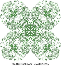 Beautiful flower art and mandala vector design