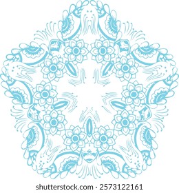 Beautiful flower art and mandala vector design