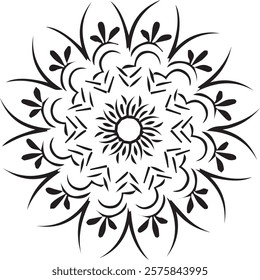 Beautiful flower art and mandala vector design