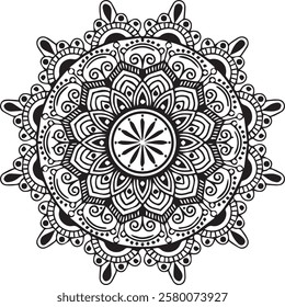 Beautiful flower art and mandala vector design