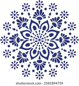 Beautiful flower art and mandala vector design