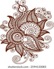 Beautiful flower art and mandala vector design