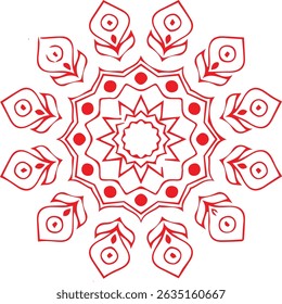 Beautiful flower art and mandala vector design