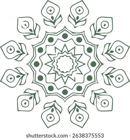 Beautiful flower art and mandala vector design