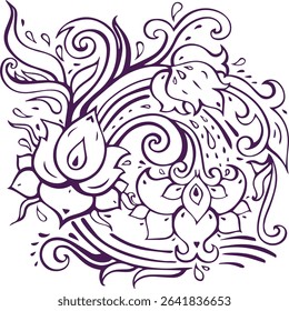 Beautiful flower art and mandala vector design
