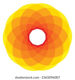 Hermosa imagen colorida del vector de arte de las flores. Se puede utilizar una ilustración geométrica simple para decorar el trabajo