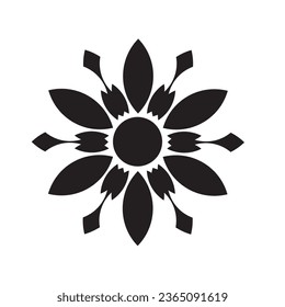 Beautiful Flower Art Vector image Black And white. Simple illustration can be used for decorate your work