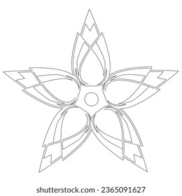 Hermosa imagen vectorial de arte floral en blanco y negro. Se puede utilizar una ilustración sencilla para decorar el trabajo