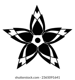 Beautiful Flower Art Vector image Black And white. Simple illustration can be used for decorate your work