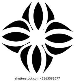 Beautiful Flower Art Vector image Black And white. Simple illustration can be used for decorate your work