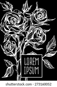 Beautiful flower background art. Decorative floral elements