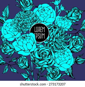 Beautiful flower background art. Decorative floral elements