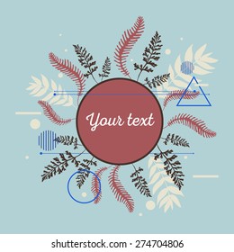 Beautiful flower background art with frame for text. Decorative floral elements