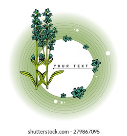 Beautiful flower background art with frame for text. Decorative floral elements  Frame for wedding invitation