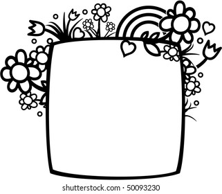 beautiful flower background frame