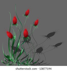 beautiful flower background with shadow