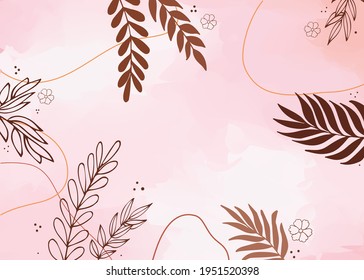 beautiful flower background. Vector design templates in simple modern style with copy space for text, flowers and leaves - wedding invitation backgrounds and frames.