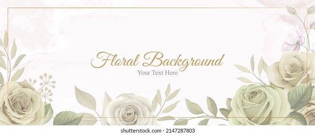 Beautiful flower banner with soft color