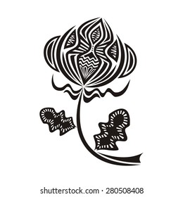 Beautiful flower black pattern design element vector illustration