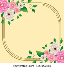 beautiful flower with border for invitations