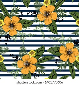 beautiful flower branches with leaf seamless pattern design