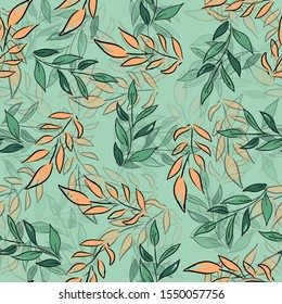beautiful  flower branches seamless pattern