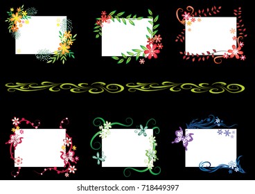 beautiful flower and butterfly border