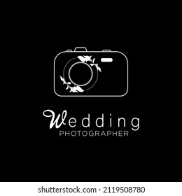 Beautiful flower and camera symbol logo