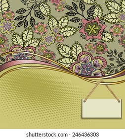 beautiful flower card with a label for your text