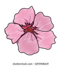 Beautiful flower cartoon scribble