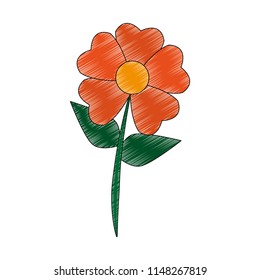 Beautiful flower cartoon scribble