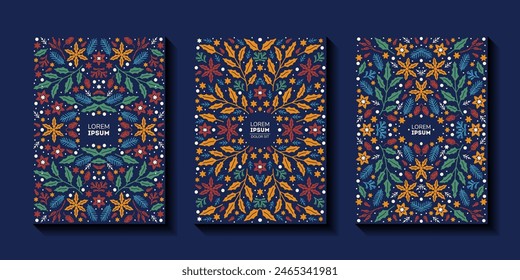 Beautiful flower collection of posters with flower compositions. Notebook covers
