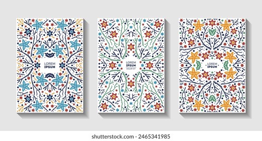 Hermosa colección floral de carteles con composiciones florales. Fundas para portátiles