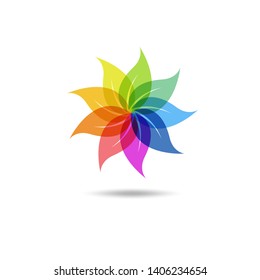 Beautiful Flower Color Wheel abstract Vector 