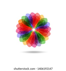 Beautiful Flower Color Wheel. Vector abstract 