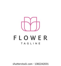 beautiful flower concept logo design