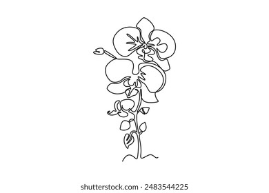 Beautiful flower concept. Single line draw design vector graphic illustration.