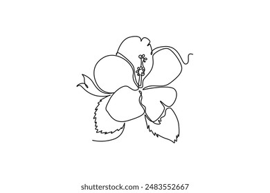 Beautiful flower concept. Single line draw design vector graphic illustration.