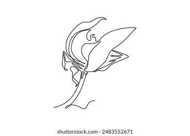 Beautiful flower concept. Single line draw design vector graphic illustration.