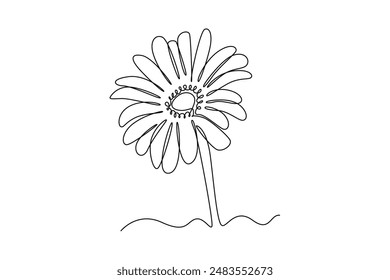 Beautiful flower concept. Single line draw design vector graphic illustration.