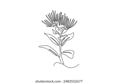 Schönes Blumenkonzept. Grafikdarstellung einer einzeiligen Vektorgrafik in Zeichnungsentwurf.