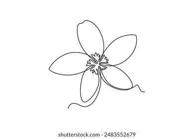 Beautiful flower concept. Single line draw design vector graphic illustration.