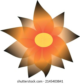 A beautiful flower of dark color with the addition of yellow. Vector file for your designs.