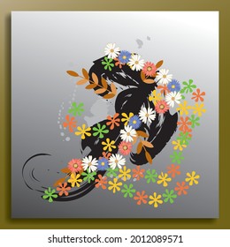 Beautiful flower decoration with abstract background