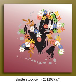 Beautiful flower decoration with abstract background