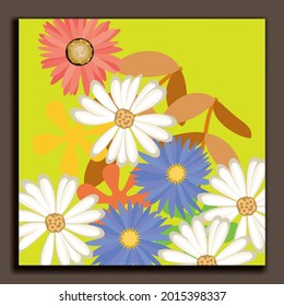 Beautiful flower decoration on yellow background