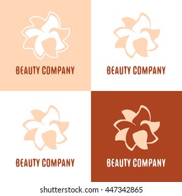 Beautiful flower decoration vector logo icon set