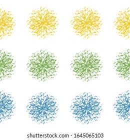 Beautiful flower decorative element.  Vector nature floral symbols isolated on white backdrop.  Blossom flowers icon ornament in yellow and green colors for illustration.